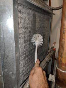 Cleaning a dirty HVAC evaporator coil